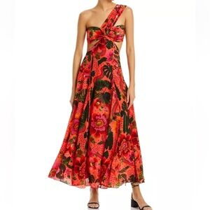 Farm Rio Orange Blooming Garden Maxi Dress